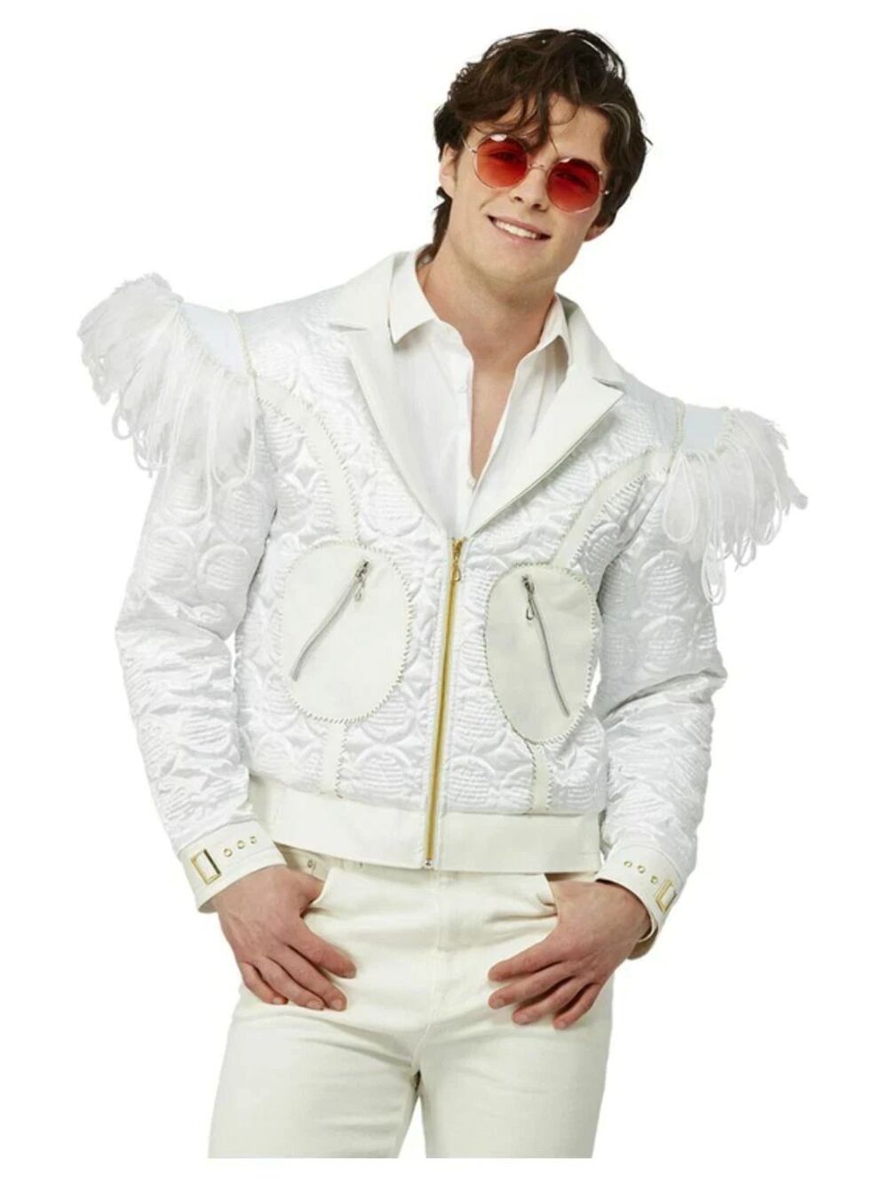 Elton John Costume Jacket Feather Adult Rocketman Fancy Dress Rocket Man PopStar
